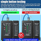 NOYAFA Network Cable Tester for RJ45, RJ11, RJ12 /Cat5, Cat5e, Cat6, Cat6a, Cat7, Phone Line Cat3, Ethernet Tester, LAN Cable Test Tool (Black)