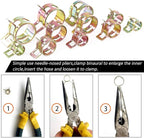 55Pcs Spring Band Type Action Fuel Line Silicone Vacuum Hose Pipe Clamp Low Pressure Air Clip Clamps Fasteners Assortment Kit (5 x 7mm 8mm 9mm 10mm 11mm 12mm 13mm 14mm 15mm 16mm 17mm)
