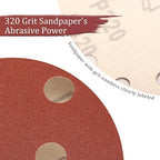 100 PCS 320 Grit 5 Inch Sanding Discs, Hook and Loop Sandpaper for Random Orbital Sander