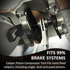 Brake Caliper Compression Tool Heavy-Duty, Caliper Piston Compressor Tool with 360 Rotating Ratche, Professional Caliper Tool Brake Pad Spreader for Car Disc Brake Repair, Single Twin Quad Piston-Red
