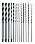 16Pcs Brad Point Wood Drill Bit Set, 12 Inch Extra Long Drill Bit Set with Double Flutes Design for Carpenter Woodworking and All Types of Wood (7/64" - 5/8")
