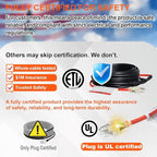 Trusted Heating Cable for Pipe Freeze Protection, Self-Regulating Pipe Heating Tape for Metal and Plastic Pipes, Energy-Saving Water Pipe Heat Cable Keeps Water Flowing at -40°F, 3Ft, 120V