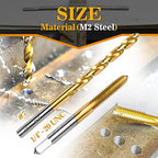 1/4"-20 UNC Tap and #7 Drill Bit Kit, M2 HSS Drill and Tap Set, Combination of Drill and Tap Kit for Metal