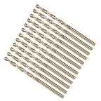 METALLIXITY Drill Bit (#37) 12Pcs, M2 High-Speed Steel Micro Number Bits Spiral Flute 135°Point Tip Gold Finish for Stainless Steel Iron Copper Aluminum Hard Metal