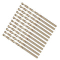 METALLIXITY Drill Bit (#38) 12Pcs, M2 High-Speed Steel Micro Number Bits Spiral Flute 135°Point Tip Gold Finish for Stainless Steel Iron Copper Aluminum Hard Metal