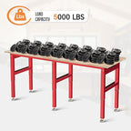 SPECRAFT 72" Red Adjustable Heavy Duty Workbench with 4 AC Outlet and 2 USB Ports Power Outlets, 5000 Lbs Capacity, Rubber Wood Top for Garage, Workshop, Office