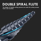 Upgrade M35 Cobalt Step Drill Bit with Ultra TiAIN Coating, 1/4"-3/4" Unibit Step Bit with Double Sprial Flute, 1/4" Hex Shank Drill Bit for Metal, Stainless Steel, Aluminum, Copper, Wood