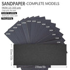 Wet & Dry Sandpaper Set, 42 Sheets of 120 to 3000 grit Sandpaper with Sanding Block Sander,for Wood Furniture Finishing Metal Automotive Sanding Polish