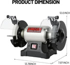 BUCKTOOL 6-Inch 1/3HP Low-Speed Bench Grinder, High Precision Wobble-free Wheel Grinder, TLG-150S