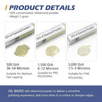 SCOTTCHEN 6Pcs Diamond Polishing Paste,500/1,500/5,000/14,000/50,000/200,000 Grit, Lapping Compound with 50% Concentration of Diamond Powders for Jewelry, Metal, Ring, Glass, Coin, 5 Gram Each