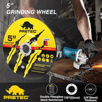 Grinding Cutting Wheels 5 inch Set - PRETEC 5" 20 Cut Off Wheels, 3 Grinding Wheels, and 3 Flap Discs for Angle Grinder Cutting and Grinding 5"x 1/24" x 7/8", 20+3+3 PCS, Brown