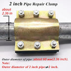 Water Pipe Repair Clamp for 2 inch Pipe(OD of Applied Pipe 2.37 inch),Leak Sealer for Pipes and Plumbing,Length 4.72 inch,Suitable for PE/PPR/Steel/Iron Pipe,Bronze