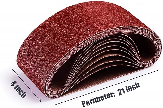 4 x 21 Sanding Belt, 80 Grit Aluminum Oxide Belt Sander Paper 4x21,12 Pack (4x21 Inch, 80 Grit)