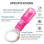 AutCreation 160PCS Heat Shrink Ring Terminals 1/4" Red 22-16 AWG Marine Grade Electrical Wire Connectors, Tinned Red Copper Resistant Ring Connectors, Insulated Waterproof Crimp Terminals