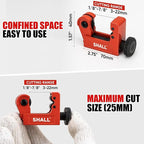 SHALL 4-Piece Tubing Cutter Set, 1/4’’ to 2’’OD Heavy Duty Copper Pipe Cutter, 1/8’’ to 7/8’’ Mini Tube Cutter, Deburring Tool & Inner Outer Pipe Reamer for Copper, Aluminum, Stainless Steel, PVC Pipe