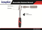 3 PCS Quick-release Reversible Ratchet Set, 1/4", 3/8", 1/2" Drive Ratchet Wrench, 72-Tooth Reversible Square Drive Socket Wrench