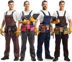 Gifts for Men,19 Pocket Tool Belts with Quick Release Buckle- Heavy Duty Detachable & Adjustable Utility Belt,Work Apron for Men and Women,for Electrician,Carpenter,Construction Tool Belt (Black)