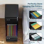 MIIIKO 2 Drawer Filing Cabinet with Lock, Metal Vertical File Cabinets for Home Office, Lockable File Storage Cabinets Under Desk, Letter/A4 File Folders Storage(Assembly Required)