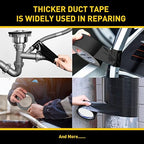 Lichamp 10 Rolls Heavy Duty Thicker Black Duct Tapes, 17 mil No Residue Duct Tape for Packaging Taping Sealing Repairing Tying, Wide Tape for DIY or Commercial Use, 2 Inches x 25 Yards