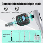 1/2-Inch Drive Digital Torque Adapter, 2.2-44.2 ft-lb (3-60 Nm), ±2% Accuracy - Electronic Torque Meter Gauge & Checker with Buzzer & LED Alerts for Automotive, Motorcycle, Bicycle Repair