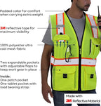 Neopelta Reflective Safety Vest Yellow Mesh, Made with 3M Reflective Tape, Heavy Duty Vest with ID pocket, Padded Neck, Yellow M