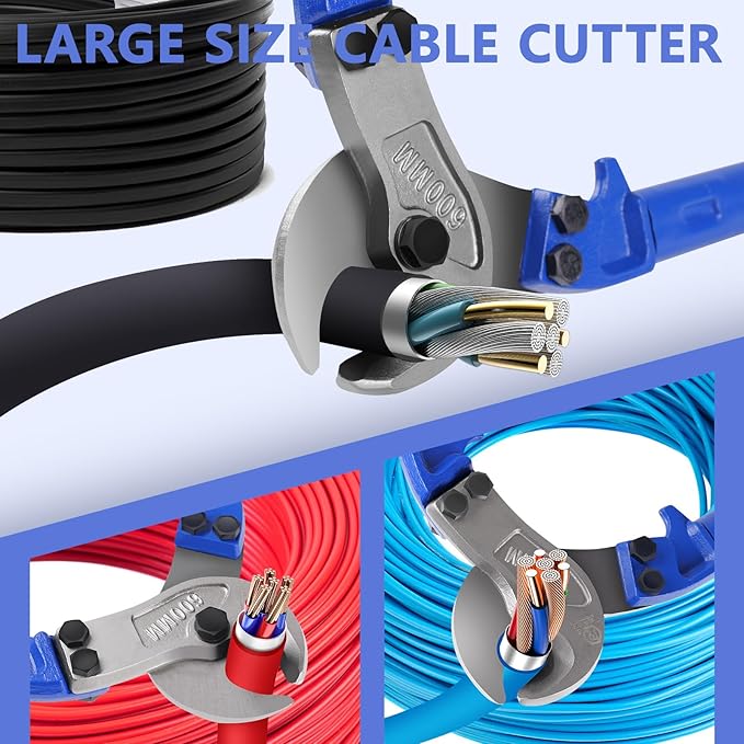 ZrgGea 32 inch Heavy-Duty Cable Cutter | Industrial-Grade, Forged T8 Alloy Steel, HRC56, Sharp Cutting. For Cables and Wire Ropes
