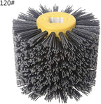 SIGNI Abrasive NYLON Wire Drawing Wheel Drum Burnishing Polishing Brush for Wooden Furniture Floor Polishing 120X100mm 120 Grit 1pack