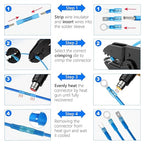 Kuject 840PCS Heat Shrink Wire Connectors Kit, Electrical Waterproof Crimp Butt Terminals, Insulated Spade Connectors for Automotive Marine Boat Truck, Include Rings Forks Spade Butt Splices