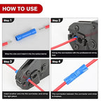 Nilight 200PCS Electrical Butt Connectors AWG 22-10 Insulated Wire Crimp Connector Splice Blue Red Yellow for Automotive Marine Wiring