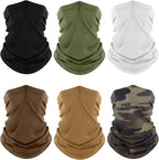 Fuinloth Neck Gaiter, 6 Pack Cooling UV Protection Bandana Buff Face Mask Gator Scarf for Men Women