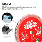Metal Cutting Circular Saw Blade, Steel and Stainless Steel Cutting, The Cutting Head uses a Special Anti-Heat Sticking Coating with high Finish and Long Life, FMB 7 inch 45-Tooth 20mm -TA