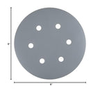 POWERTEC 4D14600 6" A/O Hook and Loop/Back Film 6 Hole Disc, Assortment Grits 40, 80, 100, 120, 180, 220, 320, 400, 600 and 800, Grey, 100-Pack