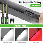 SYLSTAR Work Light for Mechanic, 2400LM LED, 4400mAh Rechargeable, Magnetic, Underhood Work Light with Hooks for Car Repairing/Inspection/Garage/Workshop/Emergency