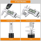 Neoteck 8 inch Digital Caliper Vernier Caliper Stainless Steel LCD Display Digital Caliper Measuring Tool with Fraction/Inch/MM Conversion Used for Inside and Outside Diameter,Depth,Step Measurement