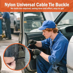 120 PCS Nylon Universal Cable Tie Buckle, Heavy Duty Self-Locking Zip Ties Holder with Pin & Button Design, UV Resistant Zipties for Car Daily Auto Fixing, Car nylon Zip Ties.