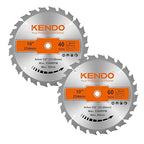 KENDO 2-Pack 10 Inch 40T&60T Carbide-Tipped Circular Saw Blade with 5/8 Inch Arbor, Professional ATB Finishing Woodworking Miter/Table Saw Blades for Plywood, Laminate, Ripping Wood