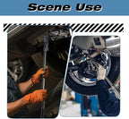 Under Vehicle Inspection Mirror with LED Light Adjustable Length,Rechargeable Inspection Mirror for Entry Security,Parking Lot Security,auto Maintenance,Equipment Inspection