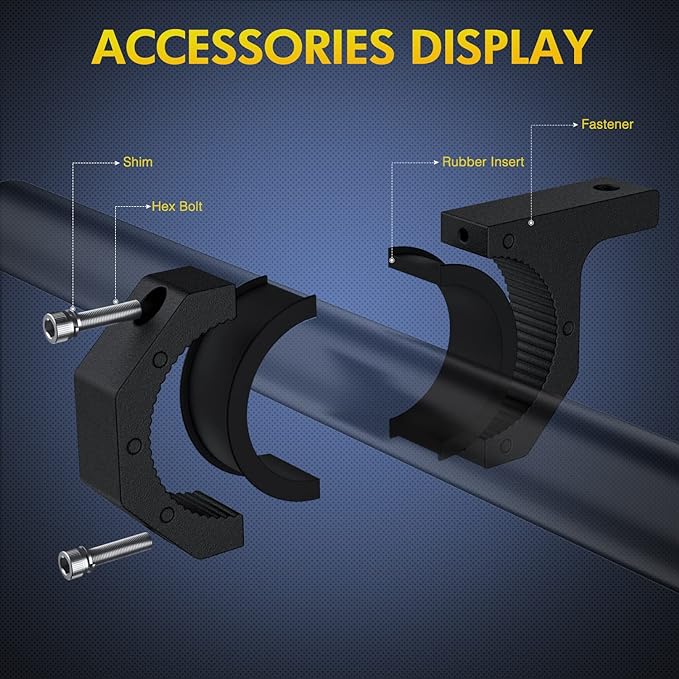 Nilight 4PCS Roll Bar Clamps Mounting Brackets LED Light Mount Clamp Tube Lights Mounts Fit on 2.135" 2.25" 2.375" 2.5" Bull Bars Roof Racks Rolls Cages for ATV UTV Truck