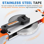 YJINGRUI 98ft/30M Oil Tank Gauging Tapes, Explosion Proof, Stainless Steel Oil Gauging Tape with 350g Brass Plumb Bob, Bent-Handle