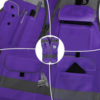 TCCFCCT Reflective Safety Vest 9 Pockets High Visibility Vest for Men Women, Hi Vis Construction Work Vest with Reinforced Sewing, Durable to Use, Meets ANSI/ISEA Standards, (Purple, 5X-Large)