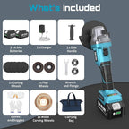 SEESII Cordless Angle Grinder 4-1/2 Inch, 21V Brushless Battery Grinder Tool with 2X 4.0Ah Batteries, 10000RPM for Metal Cutting, Grinding, Polishing, Rust Removal (Blue)