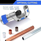 Flexzion Tube Cutter, Heavy Duty Tubing Pipe Cutter, 3/16 to 1-1/4 inch Cutting Diameter, Ideal for Cutting Copper, Aluminum, Brass, Steel, Plastic and More