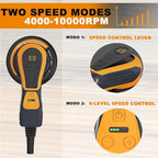 5mm Random Orbit Sander 350W, Brushless Motor, Variable Speed Electric Orbit Sander 4000-10000RPM, Sanders for Woodworking, Automatic Brake-2s, Includes 6" Backing Plate, 10 Sandpaper, 16.5FT Cable