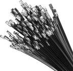 XINGO 8 inch Black Metal Zip Ties (200 Pack), 304 Stainless Steel Heavy Duty Zip Ties, 300lbs Tensile Strength, Multi-Purpose Self-locking Cable Ties for Exhaust Wrap, Outdoor and Canopy Etc