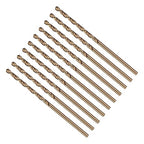 Drill Bit, #44 Cutting Diameter, 4341 HSS Gold Finish 118° Cutting Angle Number Jobber Bits - (Applications: for Drilling Soft Metal Plastic Wood), 10-Pieces