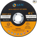 S SATC 4 1/2 Cut Off Wheel 50 PCS Cutting Wheels 4.5"x.040"x7/8" Angle Grinder Cutting Disc Ultra Thin Metal & Stainless Steel