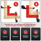 Positioning Squares, 90 Degree Corner Clamp, Right Angle Clamp Woodworking Tool, Carpentry Squares, Carpenter Tool for Picture Frames, Cabinets or Drawers, Set of 6（3" 4"6"）