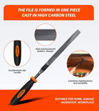 Needle File Set - Carbon Steel 6-Piece Set Includes Flat, Flat Warding, Square, Triangular, Round, Half-Round Files