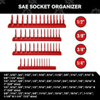8PCS Socket Organizer Tray Set,SAE & Metric Socket Trays, 2PCS 1/4", 4PCS 3/8", 2PCS 1/2" Drive Deep and Shallow Socket Holders for Toolboxes (8pcs socket organizer (store 226 sockets）)