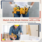 Zonon 3 Pcs Tape Measure Holder Set for Belt Hammer Holders Tactical Tape Measuring Belt Clip Low Profile Drill Holster Match Any Kinds Holster with Clip